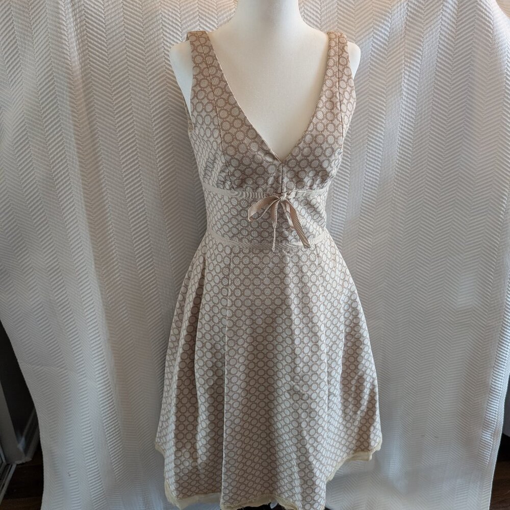 Sandra Angelozzi Fit & Flare Dress Neutral Est. size 6 Wedding Guest Cocktail